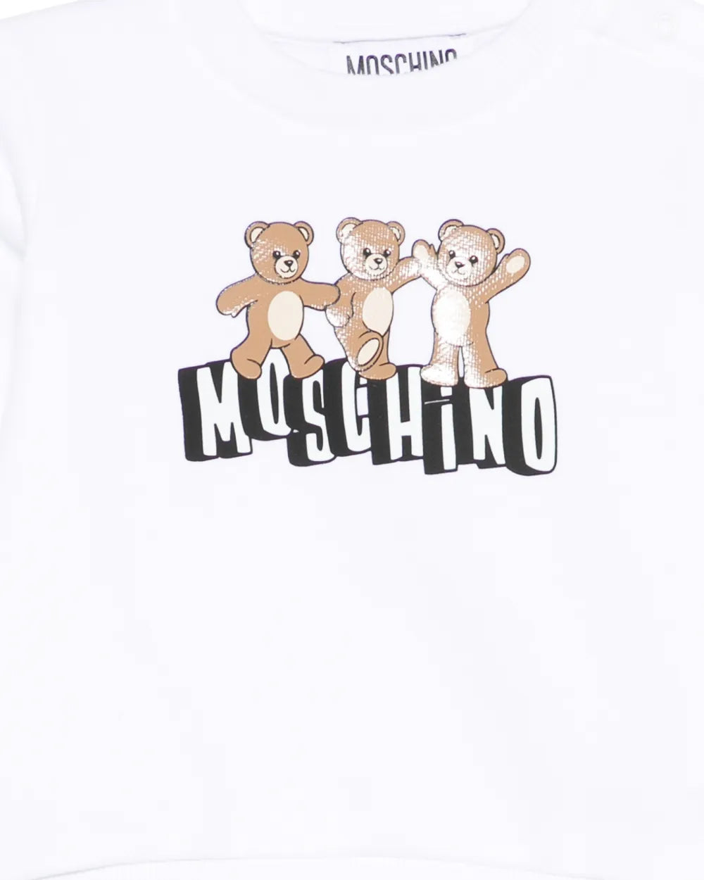 Moschino Kids Felpa Bianco con Logo Teddy Bear per Neonati
