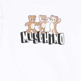 Moschino Kids Felpa Bianco con Logo Teddy Bear per Neonati