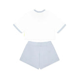 Barrow Kids T-shirt Bianca con Shorts Celeste per Neonate