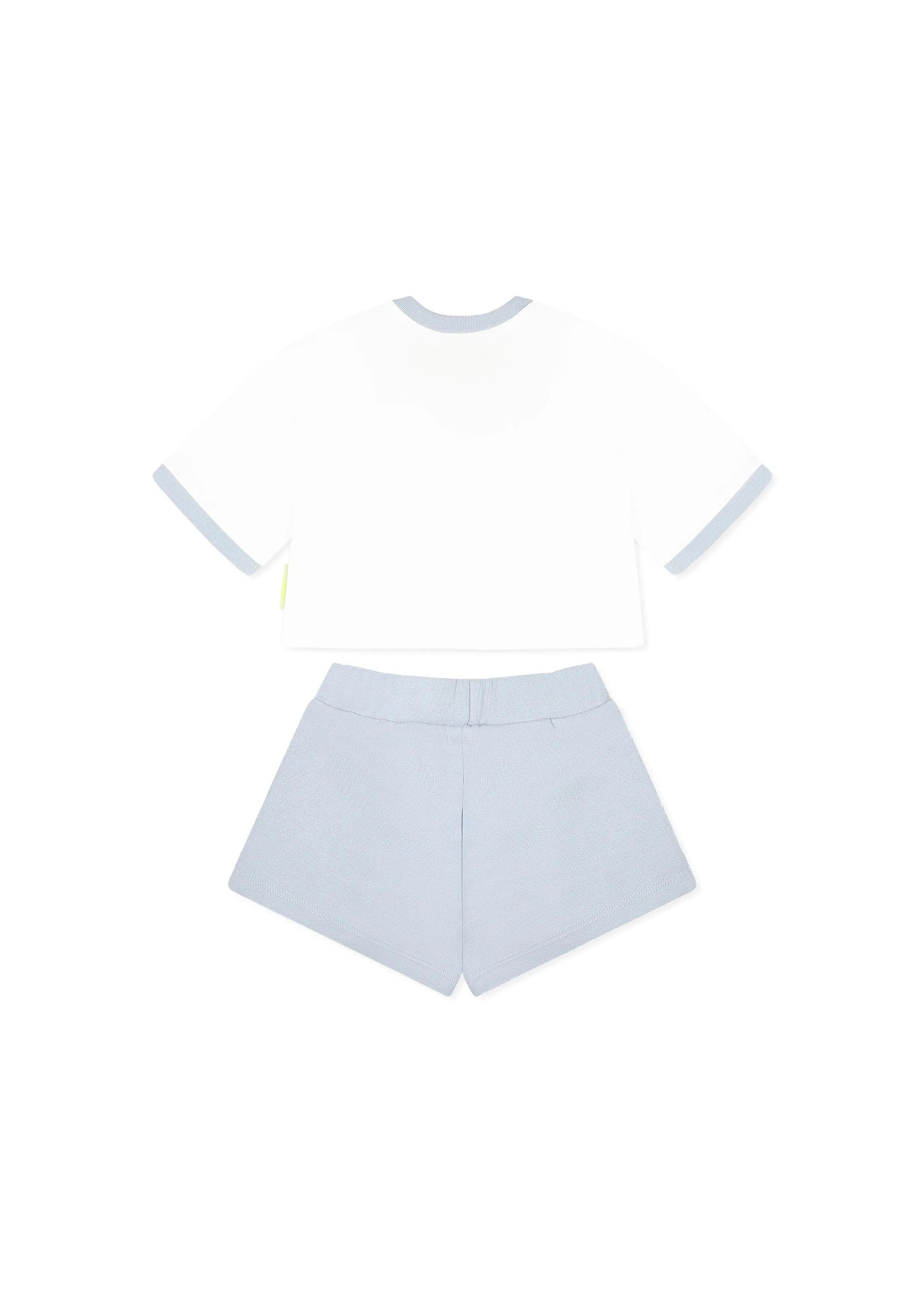 Barrow Kids T-shirt Bianca con Shorts Celeste per Neonate
