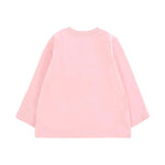 Moschino Kids T-shirt Manica Lunga rosa con Stampa per Neonate