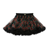 Angel's Face Gonna Nero Fantasia Tartan con Charm Oro per Bambine