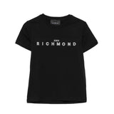 John Richmond Kids T-Shirt Nero con Stampa Logo per Bambini