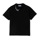 Pinko Kids T-shirt Nera con Decorazione Strass per Bambine