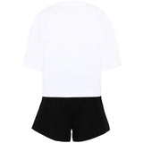 Barrow Kids Completo Bianco e Nero con Stampa Teddy Unisex