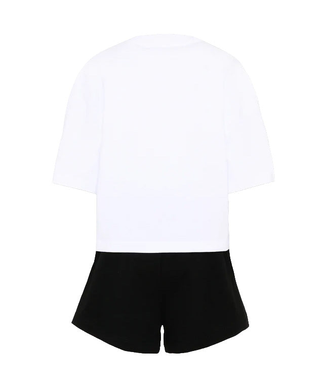 Barrow Kids Completo Bianco e Nero con Stampa Teddy Unisex