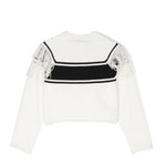 Twinset Kids Maglione Bianco/Nero con Intarso Logo per Bambine (retro)