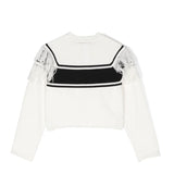 Twinset Kids Maglione Bianco/Nero con Intarso Logo per Bambine (retro)
