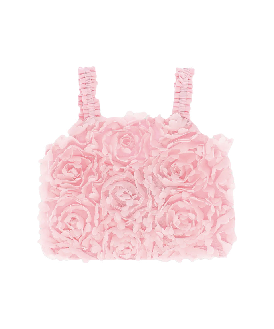 Angel's Face Kids Paeton Top Rosa con Applicazioni Rose per Bambine