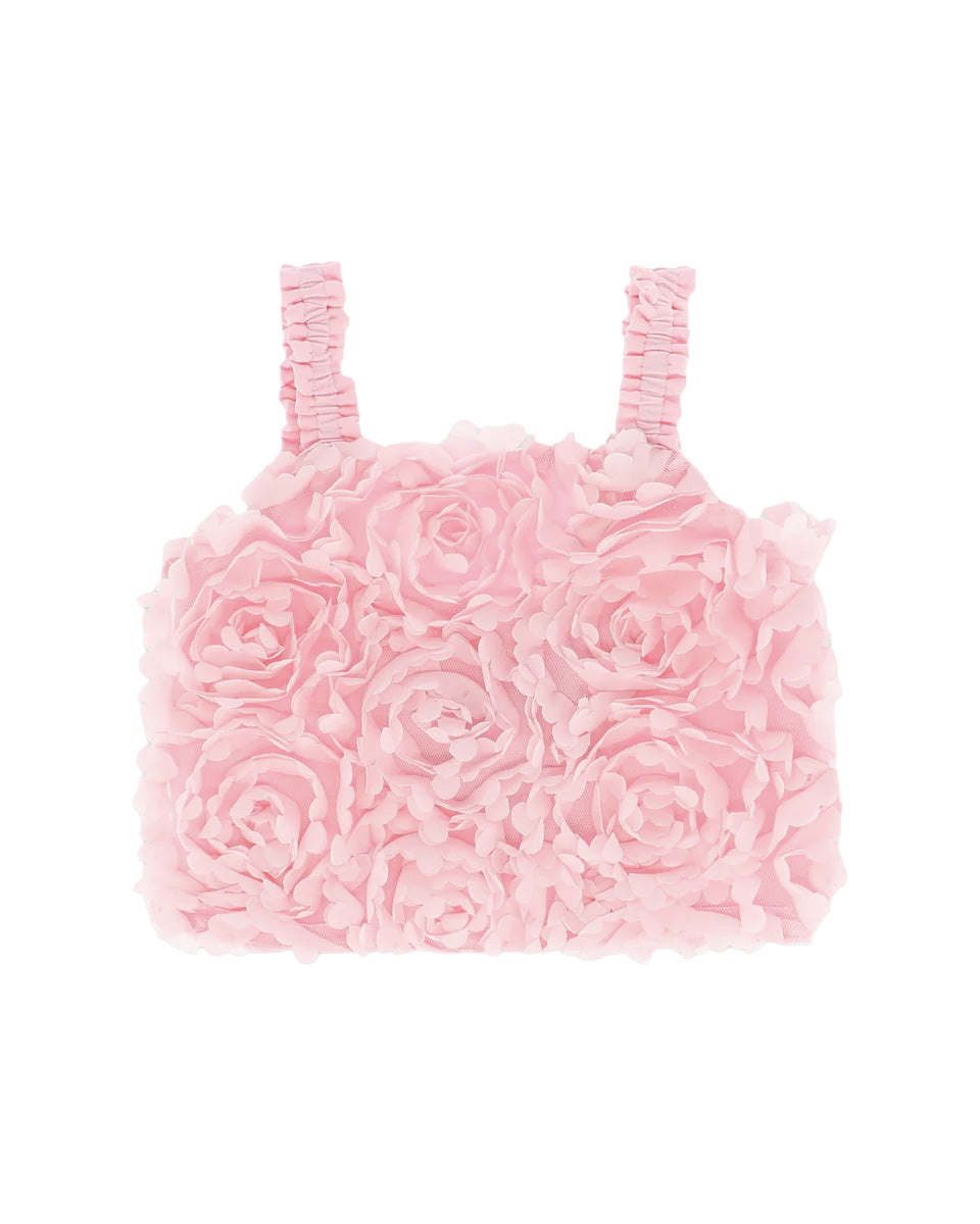 Angel's Face Kids Paeton Top Rosa con Applicazioni Rose per Bambine