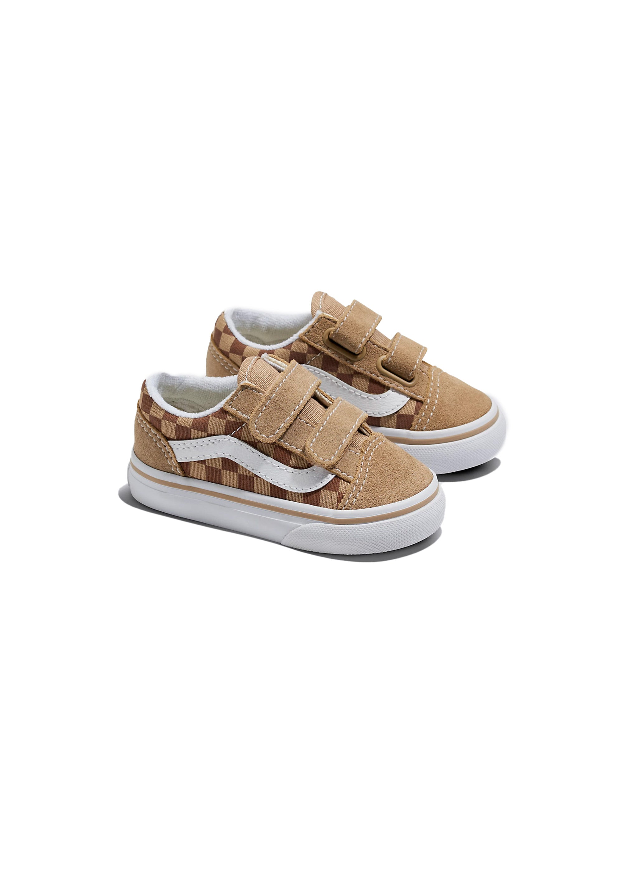 Vans Kids Old Skool V Checkerboard Marroni per Neonati