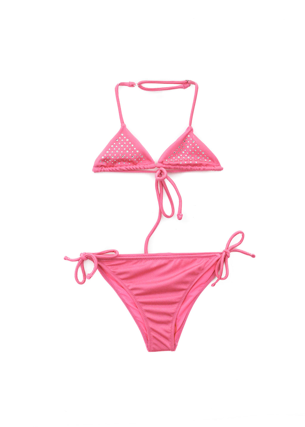  4GIVENESS Costume Bikini Fucsia con Strass per Bambine