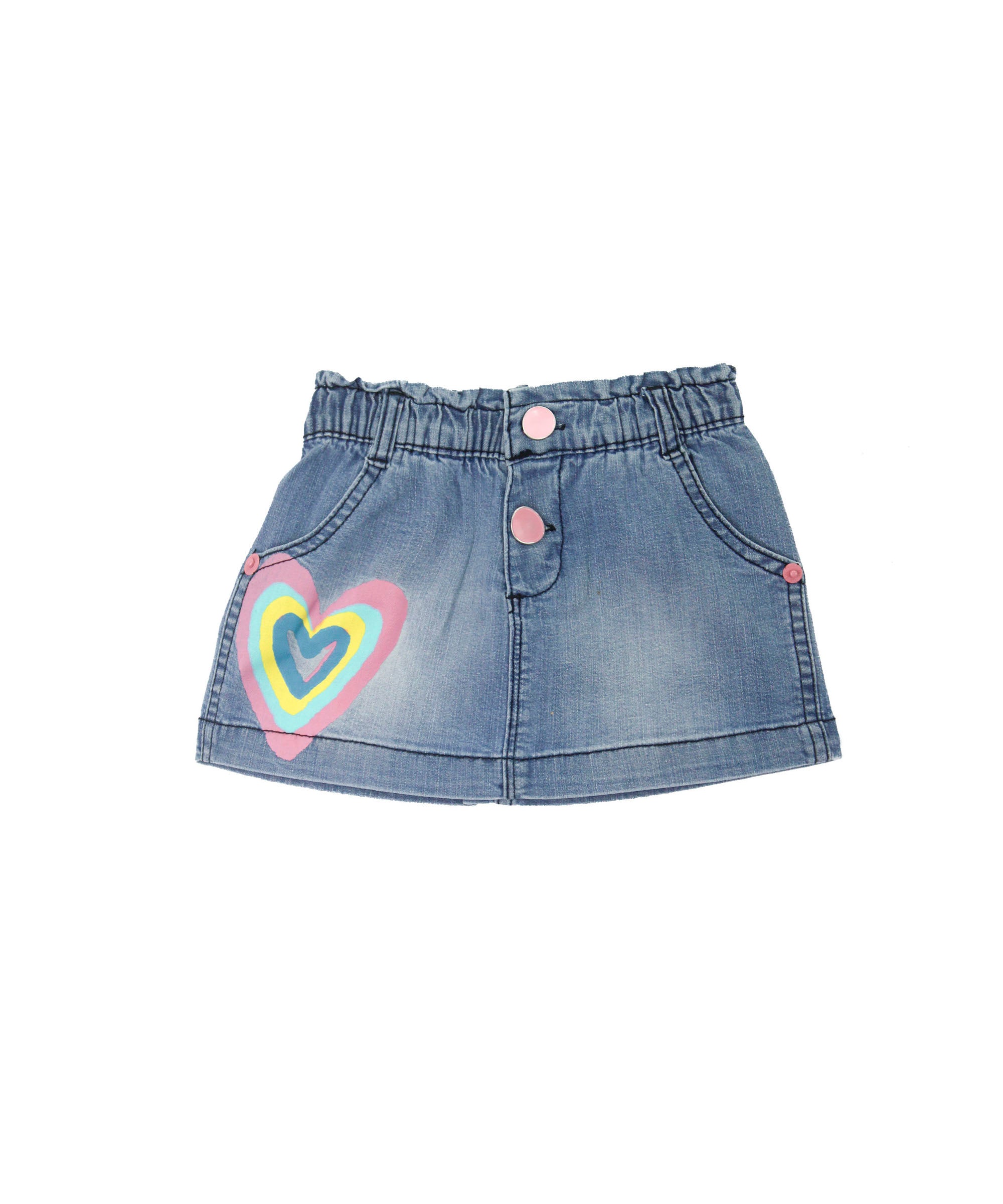 Tuc Tuc Gonna Mini Jeans con Cuore per Neonate