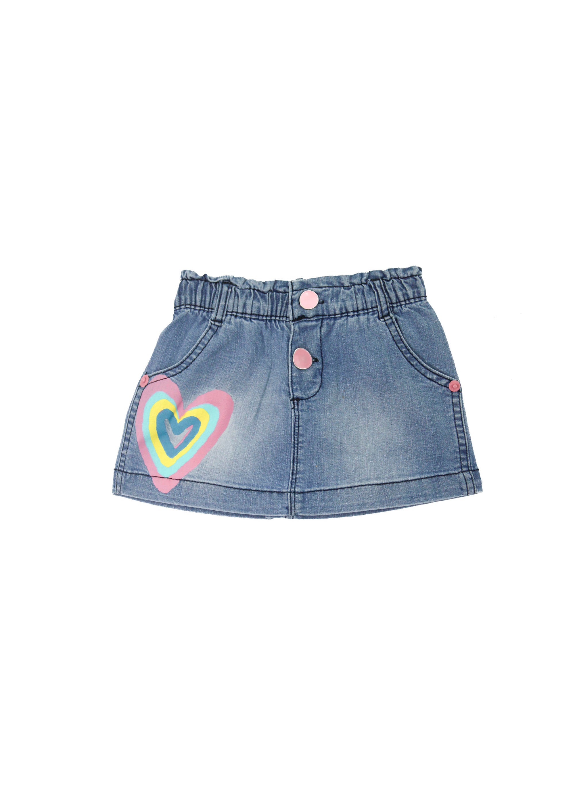 Tuc Tuc Gonna Mini Jeans con Cuore per Neonate