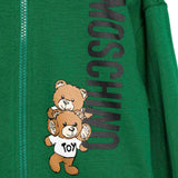 Moschino Kids Green Zip Up Hoodie for Kids