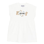 Moschino Kids Abito Panna con Logo Teddy Bear per Neonate