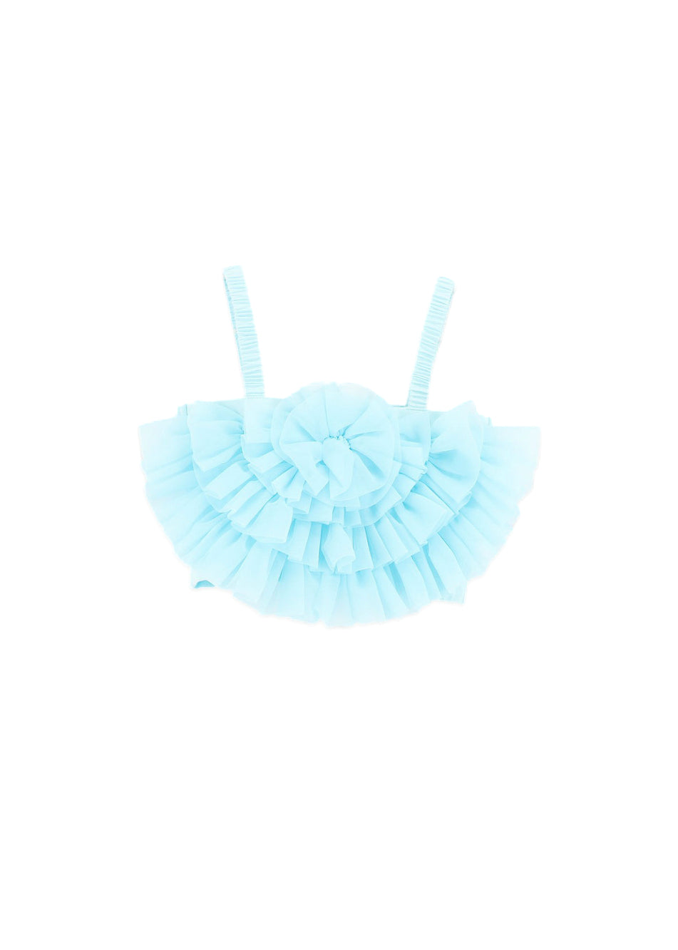 Angel's Face Top Celeste con Tulle Rosetta per Bambine