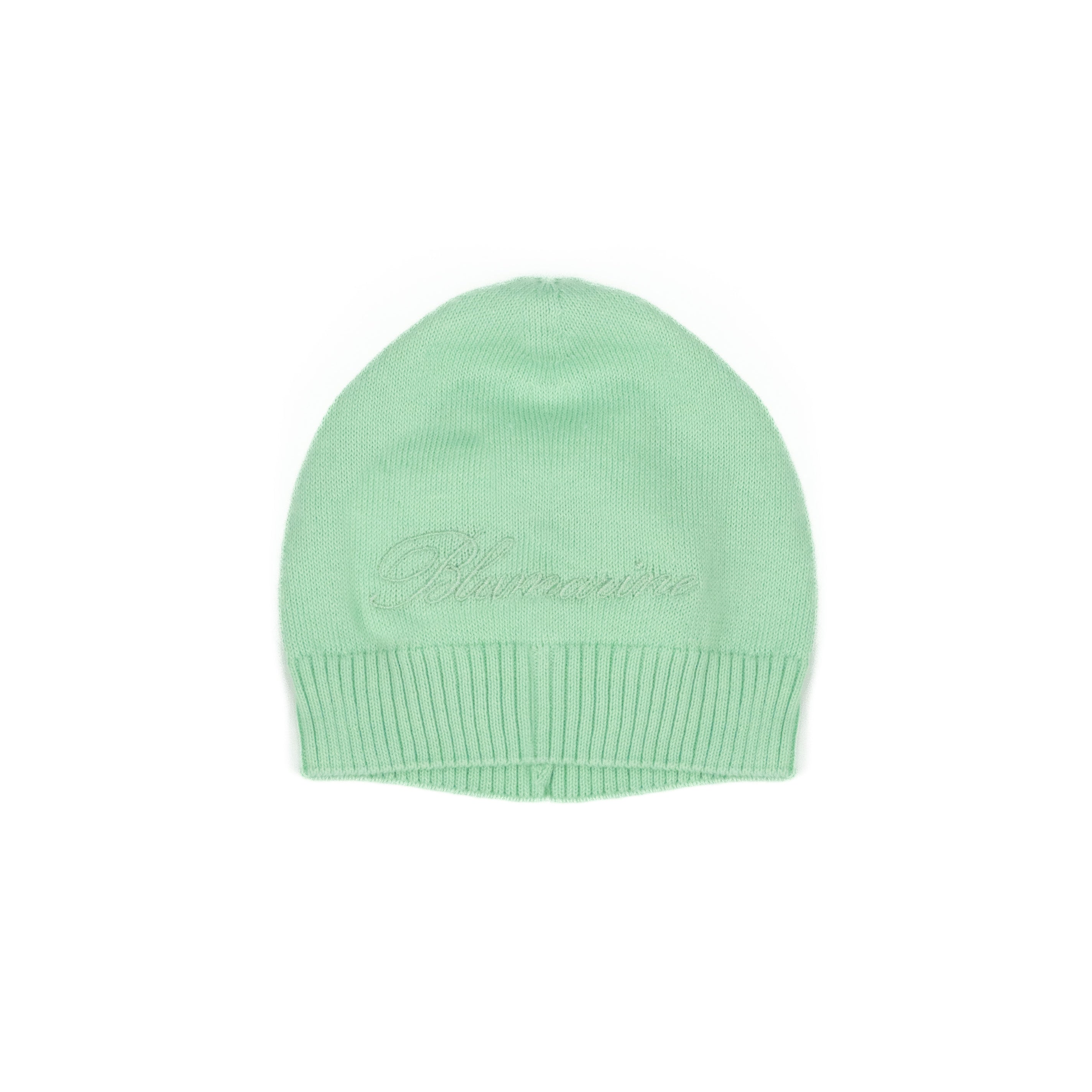 Blumarine Kids Cappellino in Filo Verde Menta con Logo Ricamato per Neonate