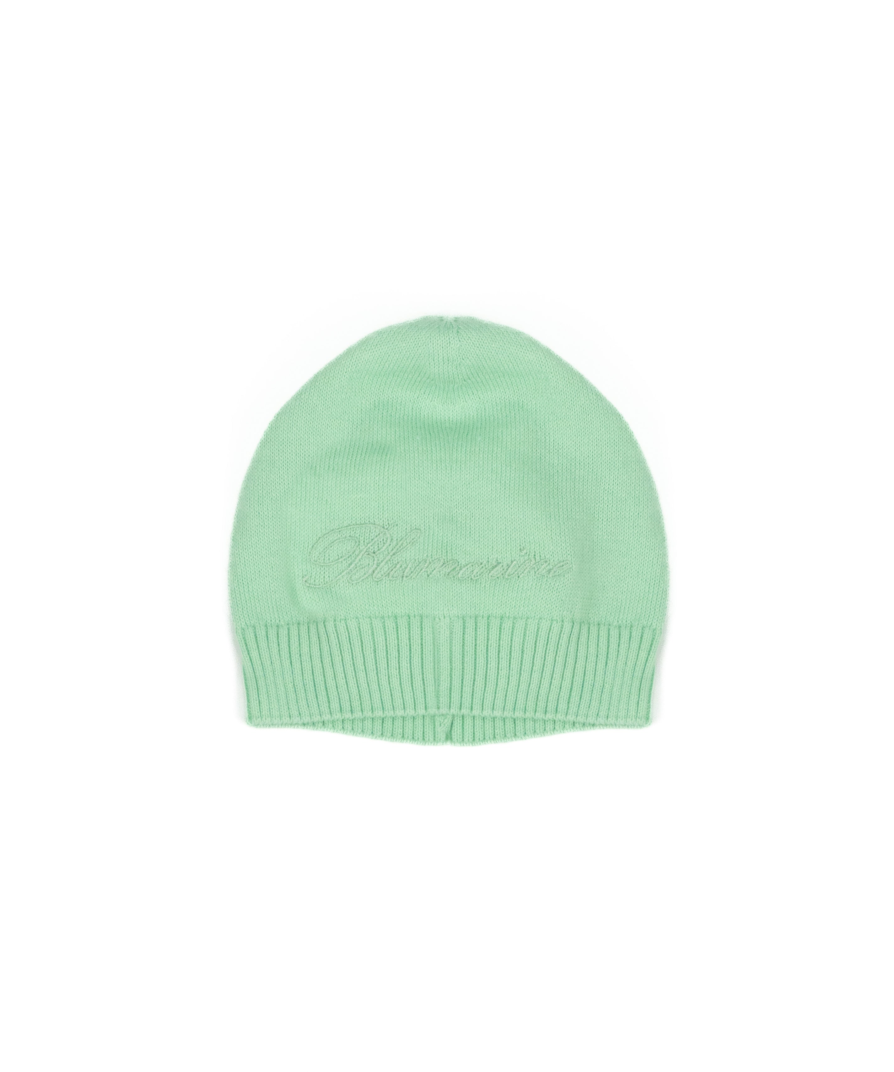 Blumarine Kids Cappellino in Filo Verde Menta con Logo Ricamato per Neonate