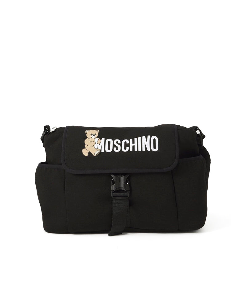 Moschino Kids Borsa Mamma Nera con Logo