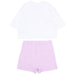 Barrow Kids Completo Bianco e Lilla con Stampa Rosa per Neonate