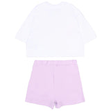 Barrow Kids Completo Bianco e Lilla con Stampa Rosa per Neonate