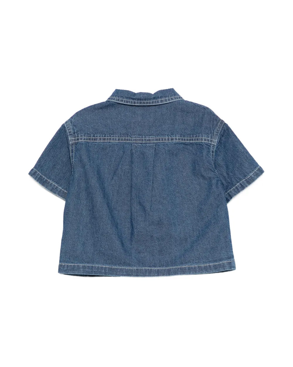 Moschino Kids Camicia in Denim con Logo Teddy Bear per Neonate