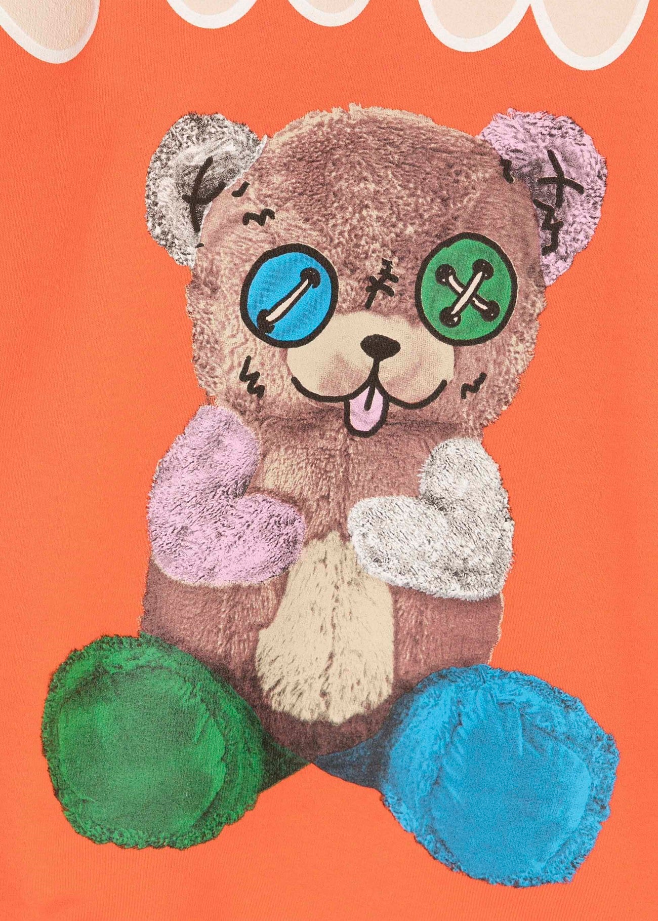 Barrow Kids Felpa con Cappuccio Arancione con Stampa Logo e Pupazzo dettaglio