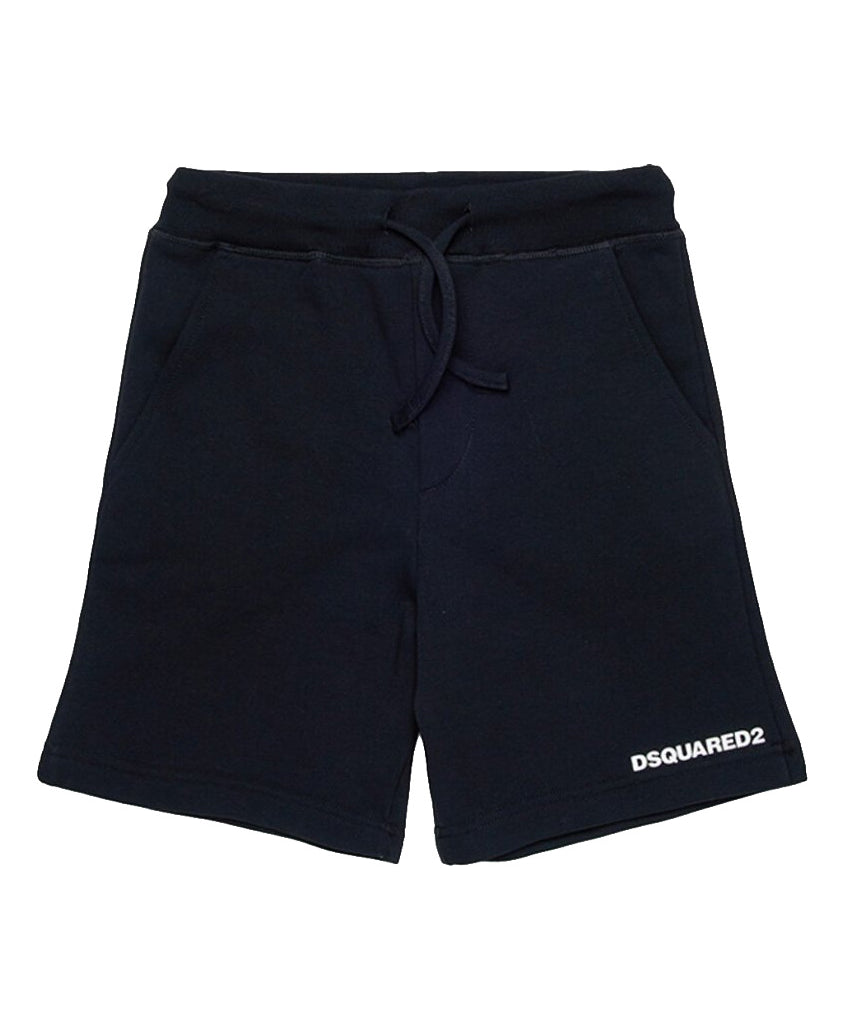 Dsquared2 Kids Bermuda nero con Dettaglio Stampa Logo per Bambini