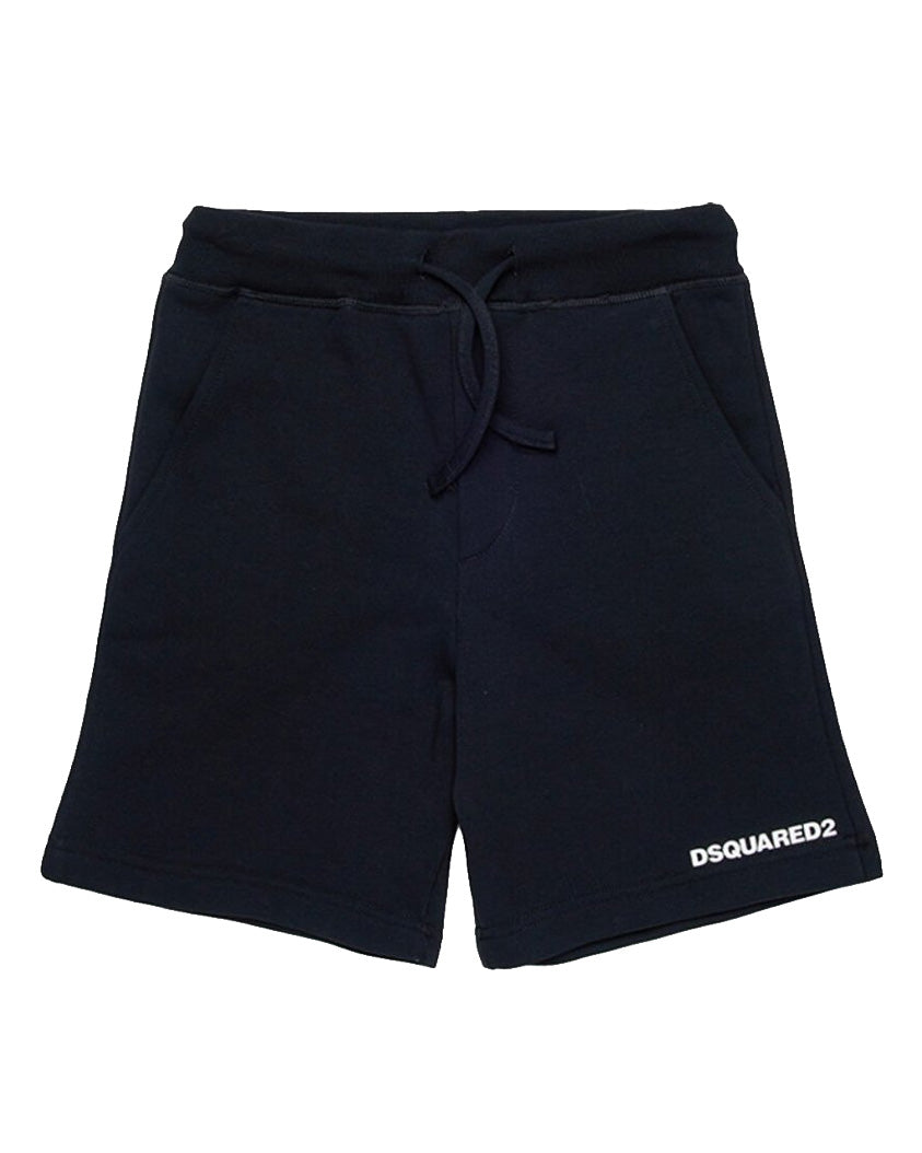 Dsquared2 Kids Bermuda nero con Dettaglio Stampa Logo per Bambini