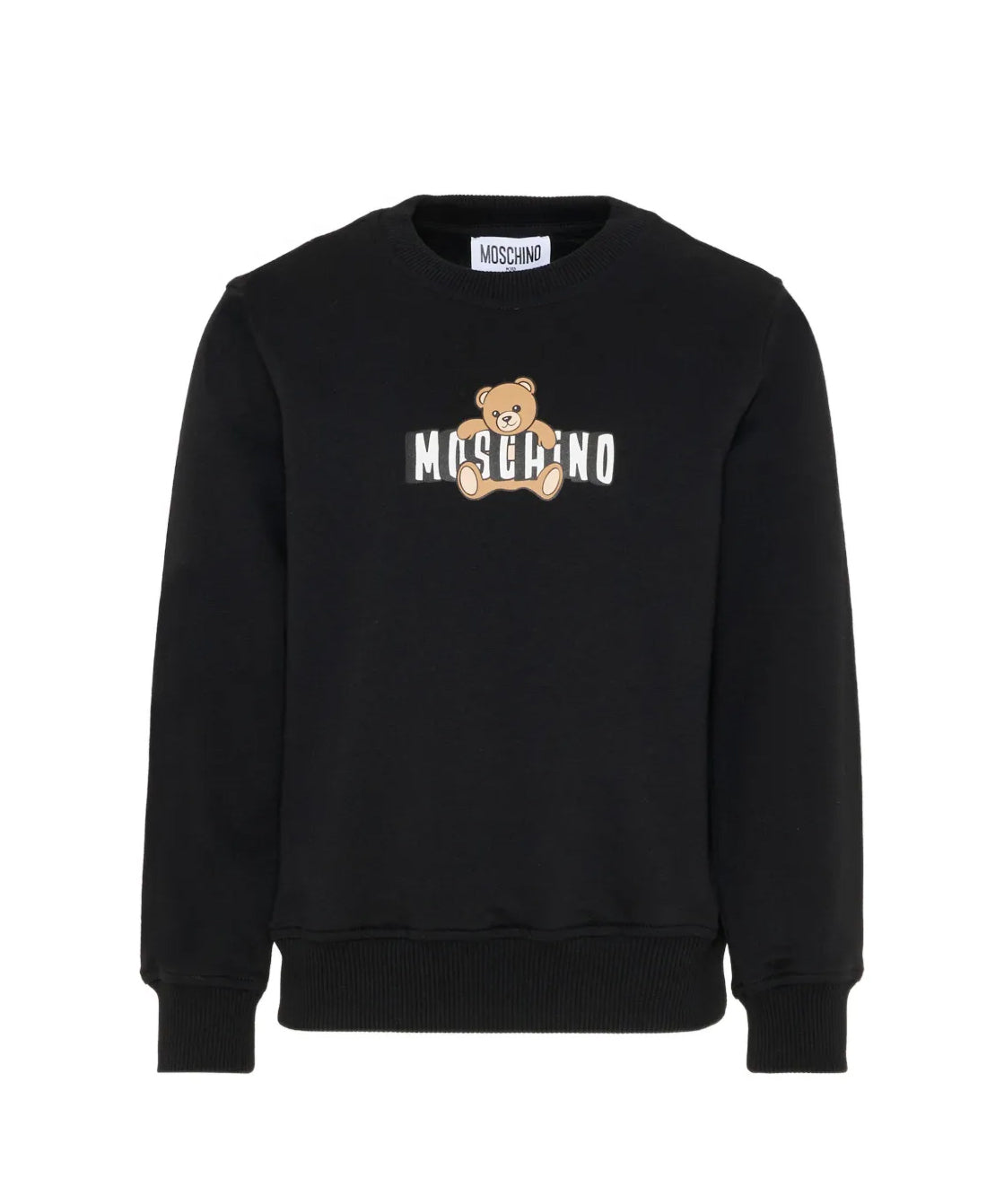 Moschino Kids Felpa Nera con Logo Teddy Bear per Bambini