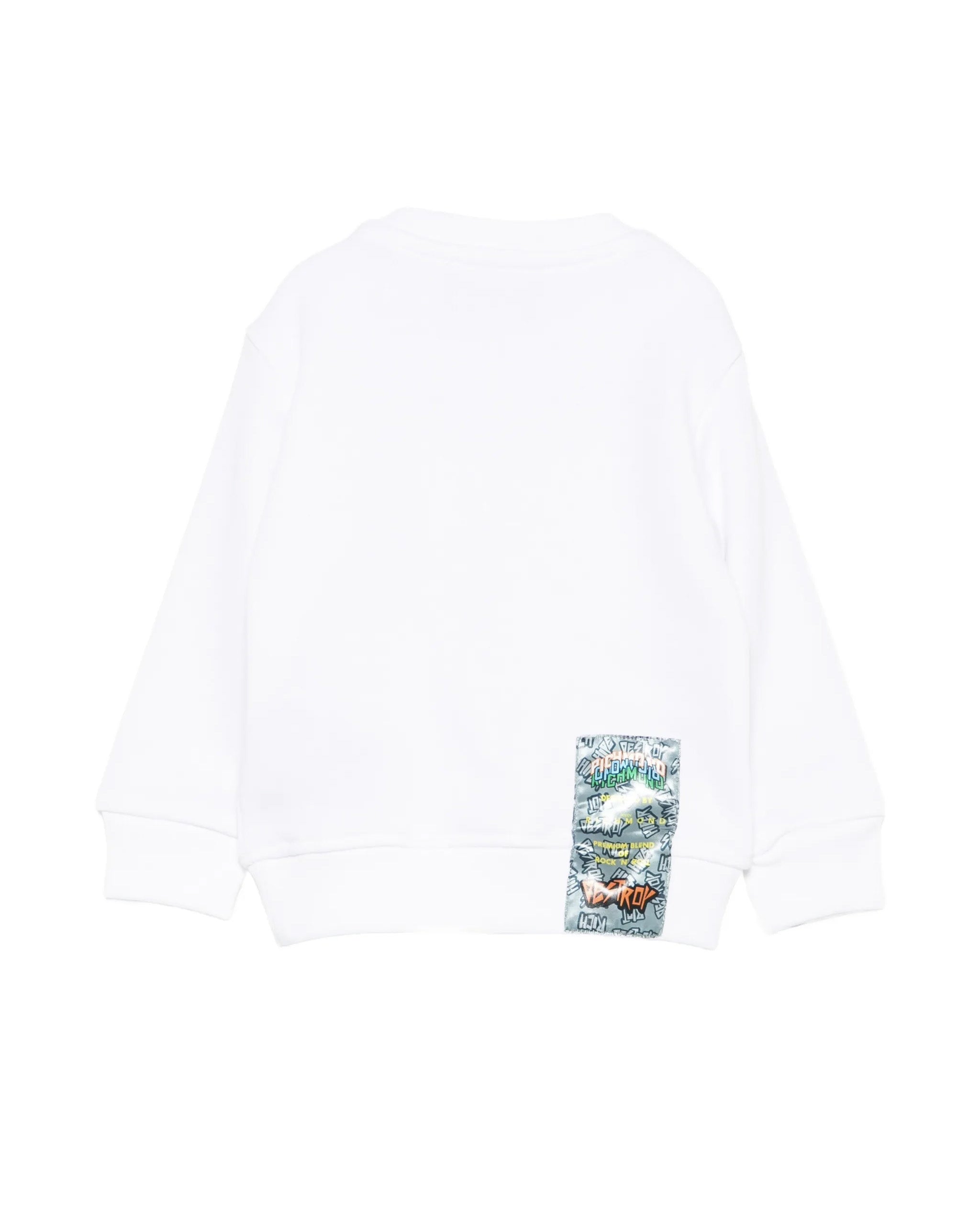 John Richmond Kids Felpa Bianco con Logo per Neonati