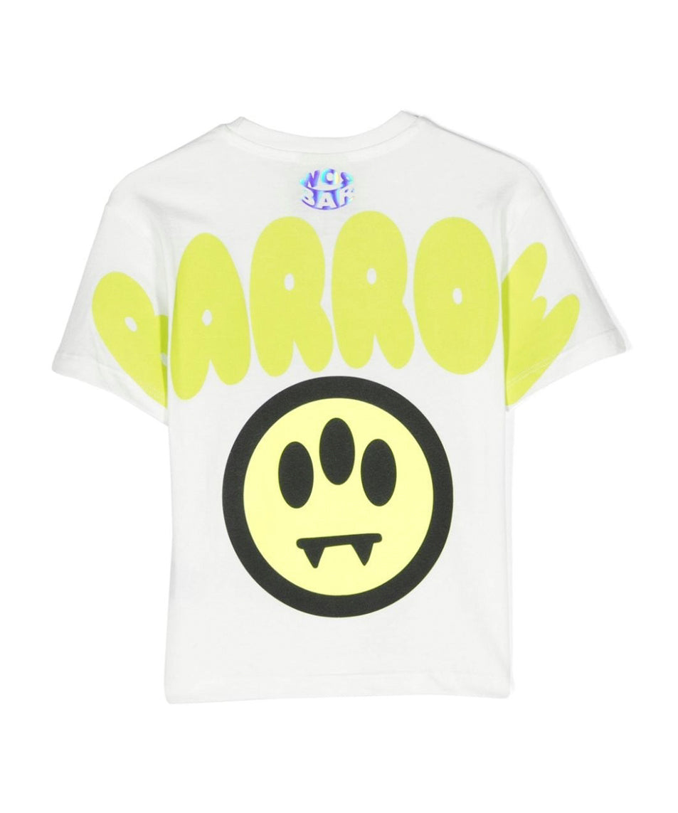 Barrow Kids T-shirt Bianco con Stampa Logo e Smile per Bambini