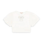 Angel's Face T-shirt Crop Panna per Bambine