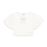 Angel's Face T-shirt Crop Panna per Bambine