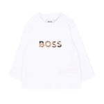 BOSS Kids Completo 3 Pezzi Beige con Giacca, Pantaloni e T-shirt con Logo per Neonati