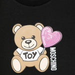 Moschino Kids T-shirt Nera con Stampa Teddy per Bambine