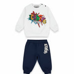 Iceberg Kids Completo Bianco/Blu con Stampa Multicolor per Neonati
