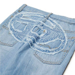 Diesel Kids Pabìntaloni Denim Chiaro Straight con Macro D 2001 per Bambini