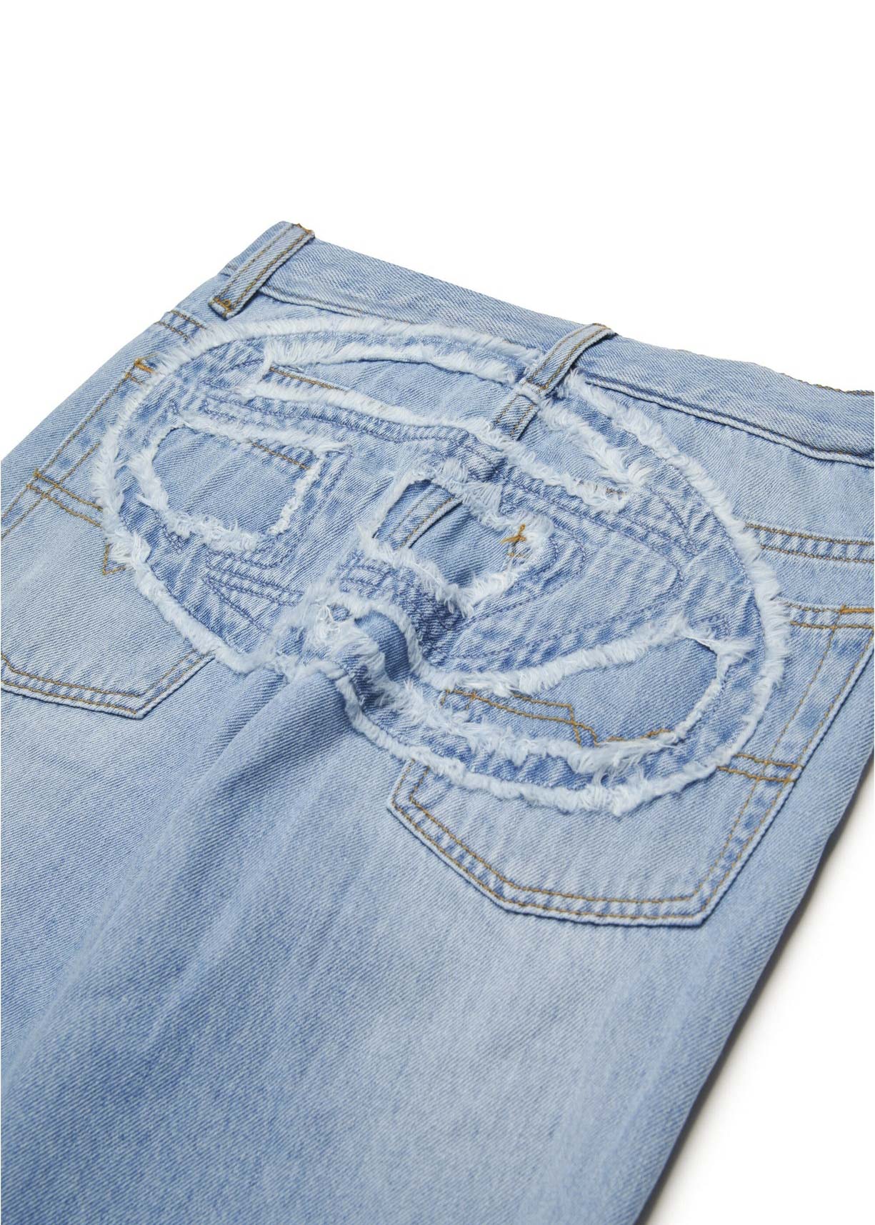 Diesel Kids Pabìntaloni Denim Chiaro Straight con Macro D 2001 per Bambini