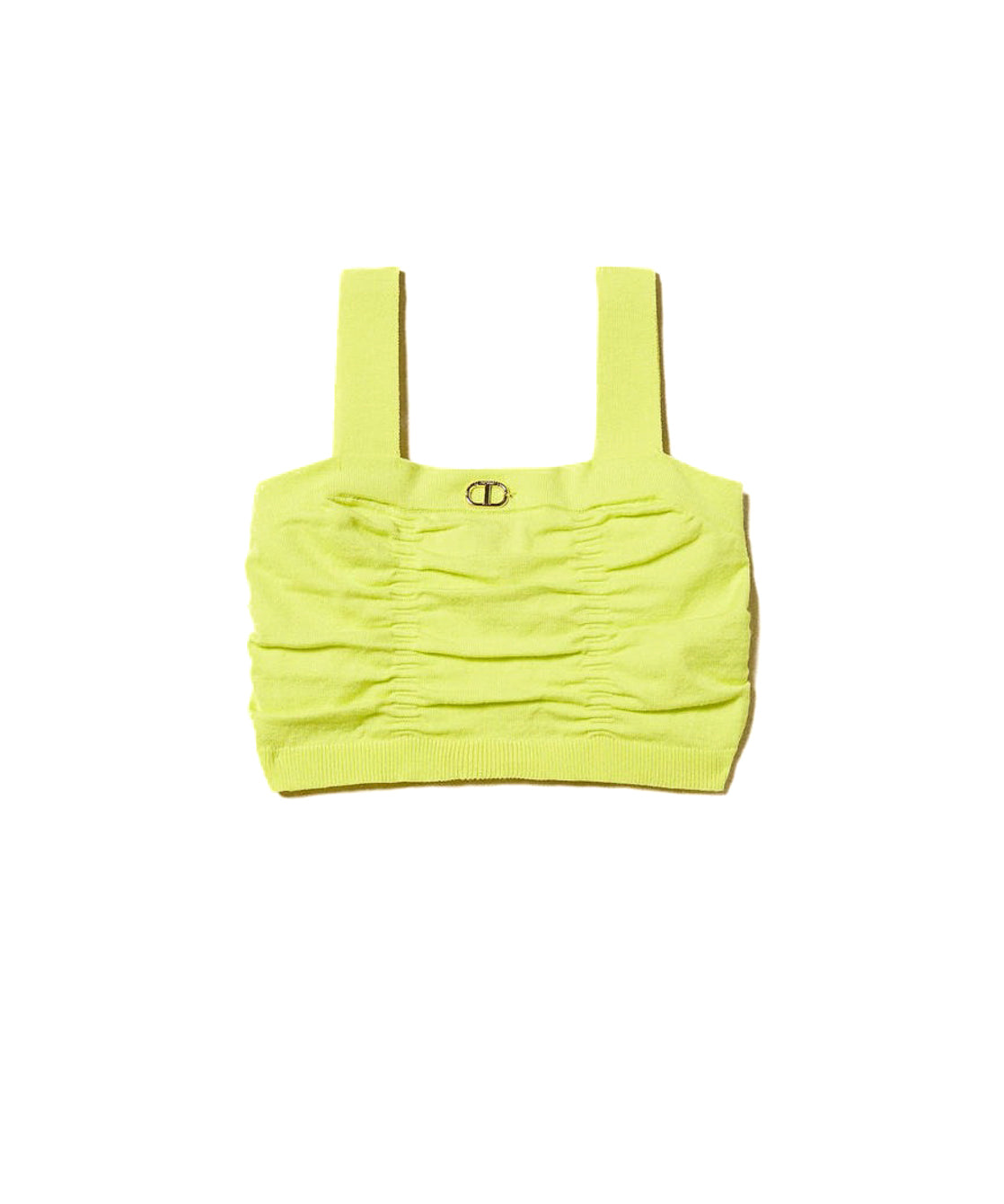 Twinset Kids Top Giallo con Logo per Bambine