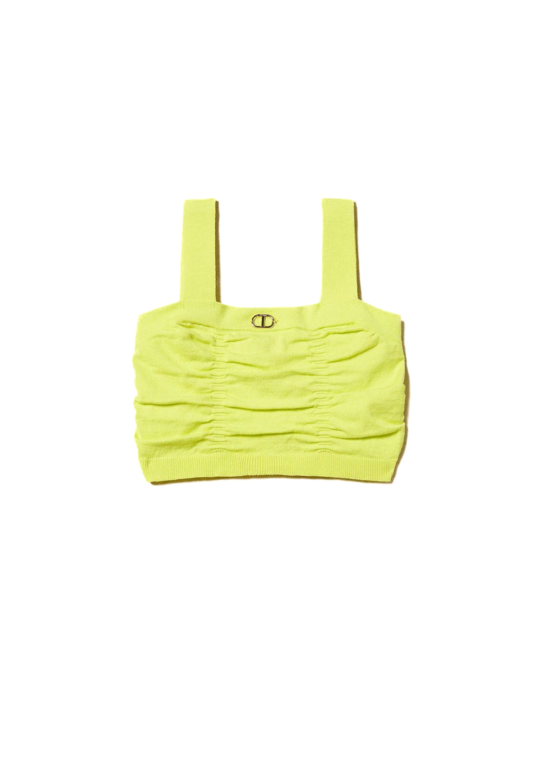 Twinset Kids Top Giallo con Logo per Bambine