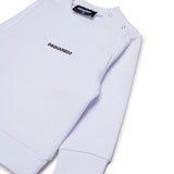 Dsquared2 Kids Felpa Bianco con Bottoni lato Spalla per Neonati