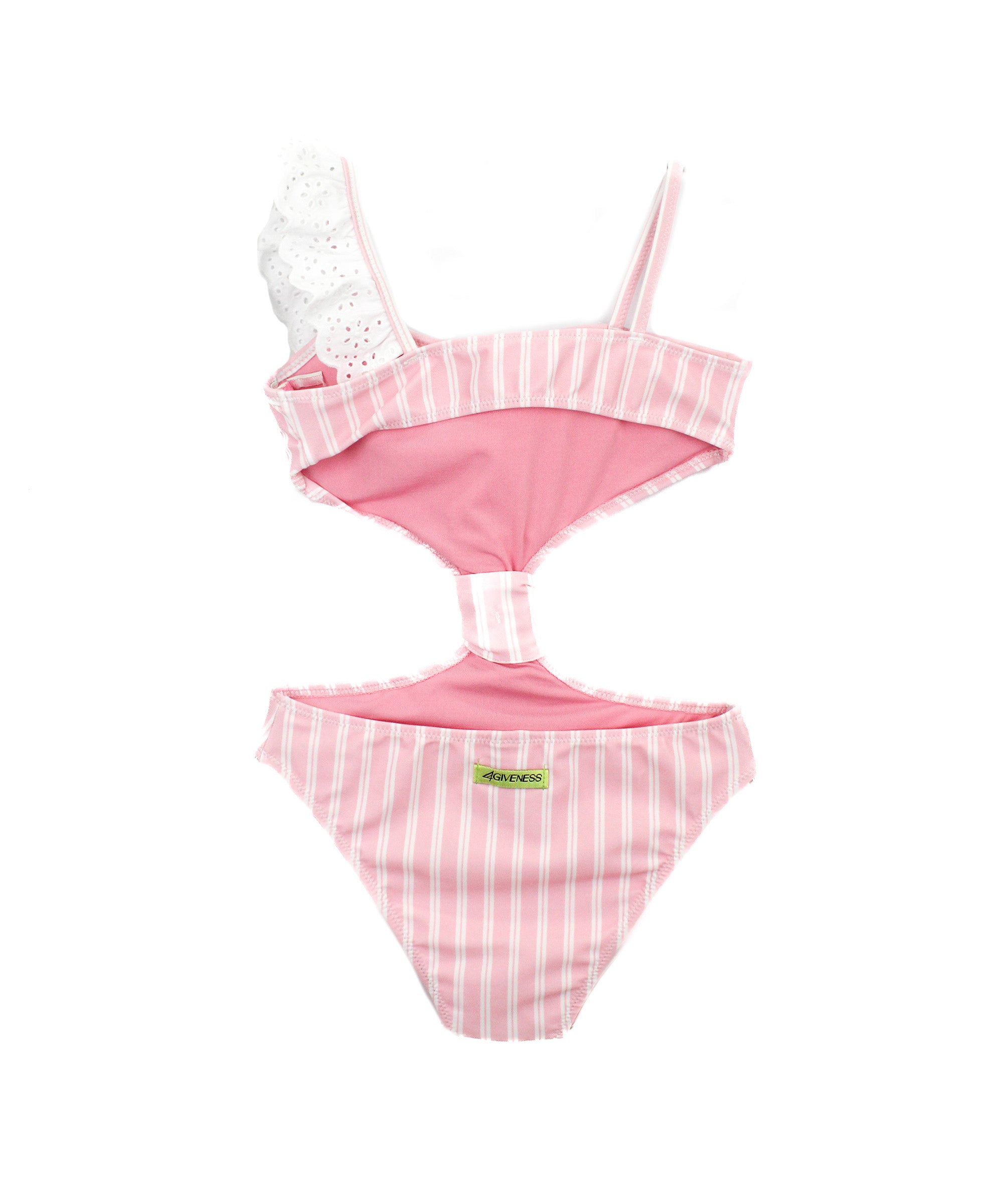4Giveness Costume Monokini Rosa a Righe per Bambine