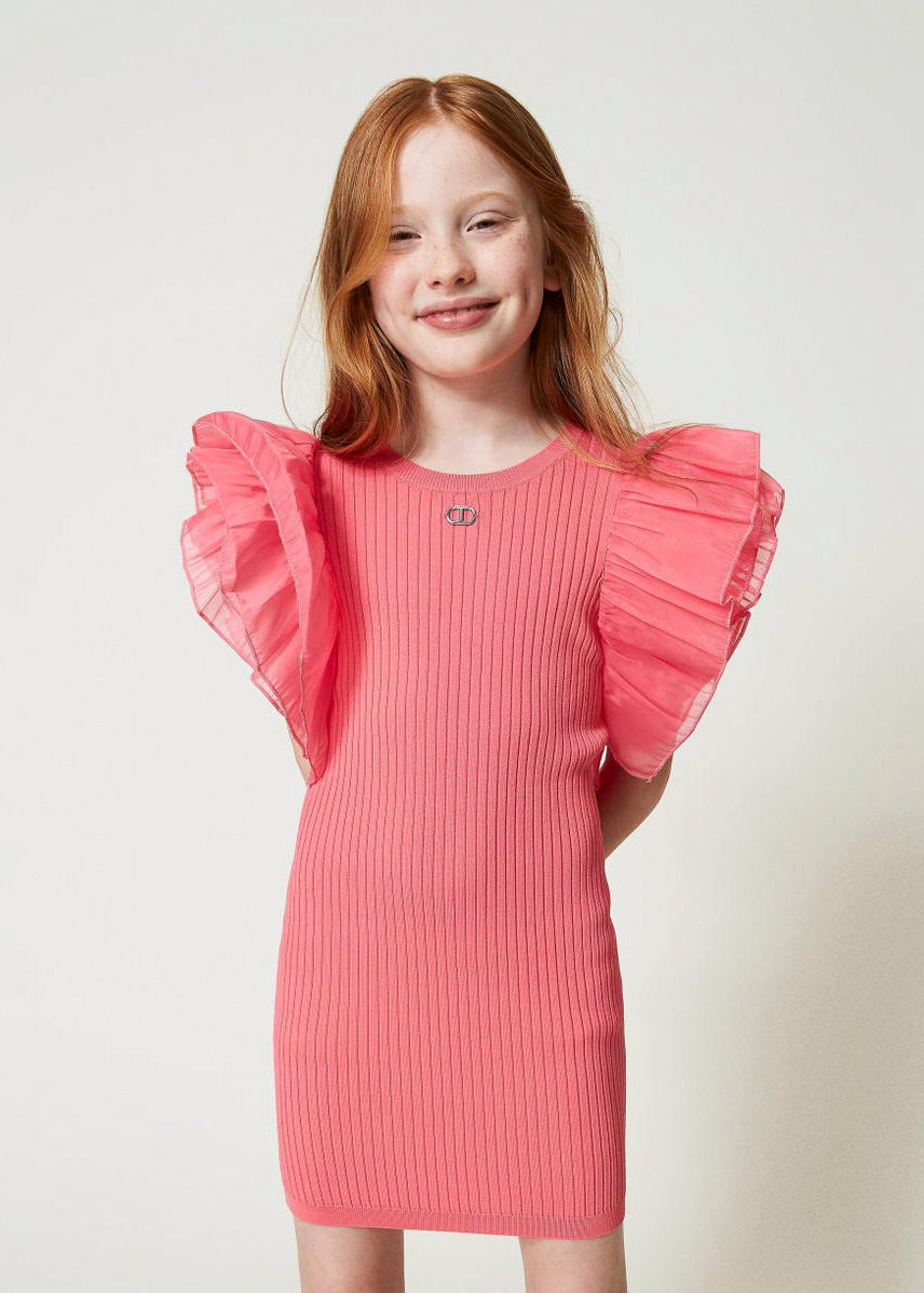 Twinset Kids Abito Fitted con Maniche in Organza (idnossato)