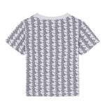 Lacoste Kids T-Shirt Grigio con Stampa All-Over per Bambini