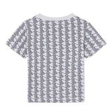 Lacoste Kids T-Shirt Grigio con Stampa All-Over per Bambini