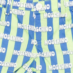 Moschino Kids Short a Righe Verde e Blu All-Over per Neonati