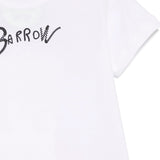 Barrow Kids White Retro Print Dress for Baby Girls