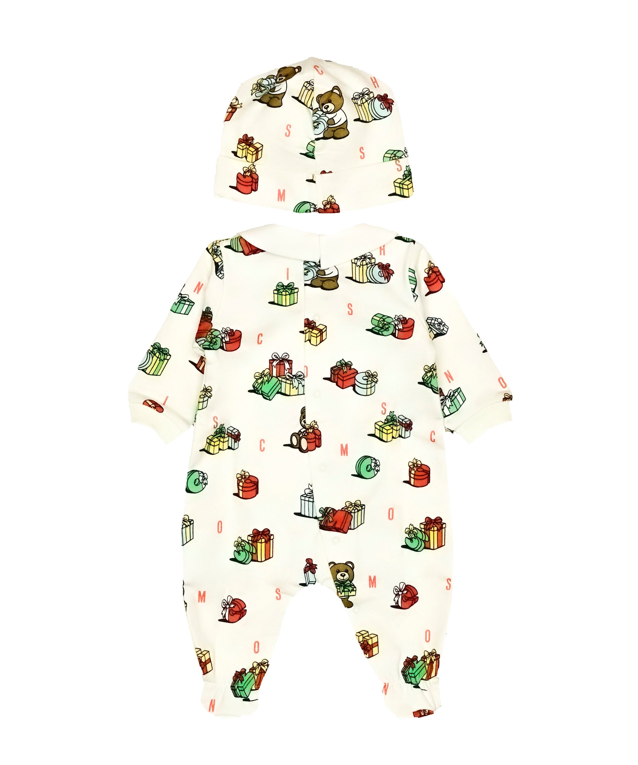 Moschino Kids Tutina Panna con Cappello Teddy Holiday
